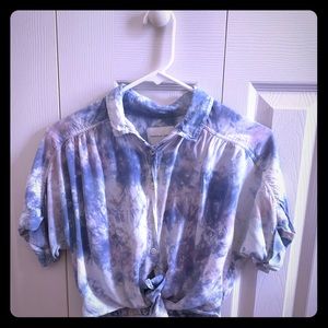 Multicolor American Eagle button down crop top